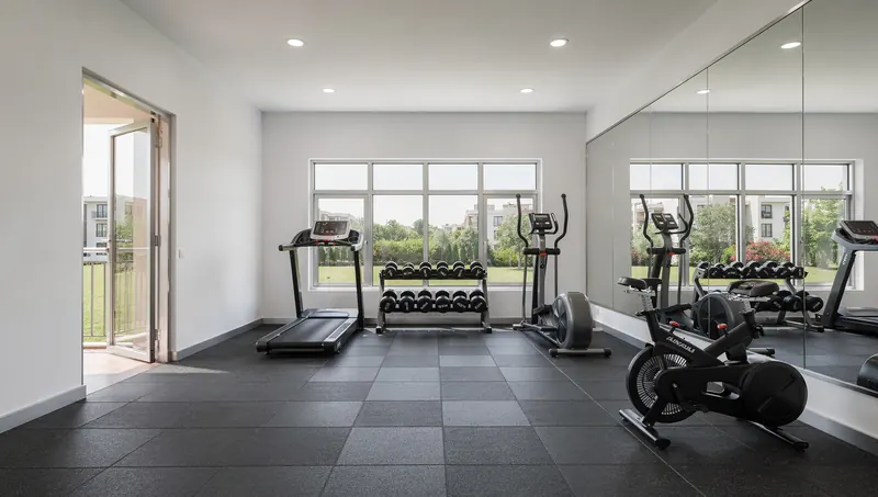 Gymnasium with cardio machines, visualisation