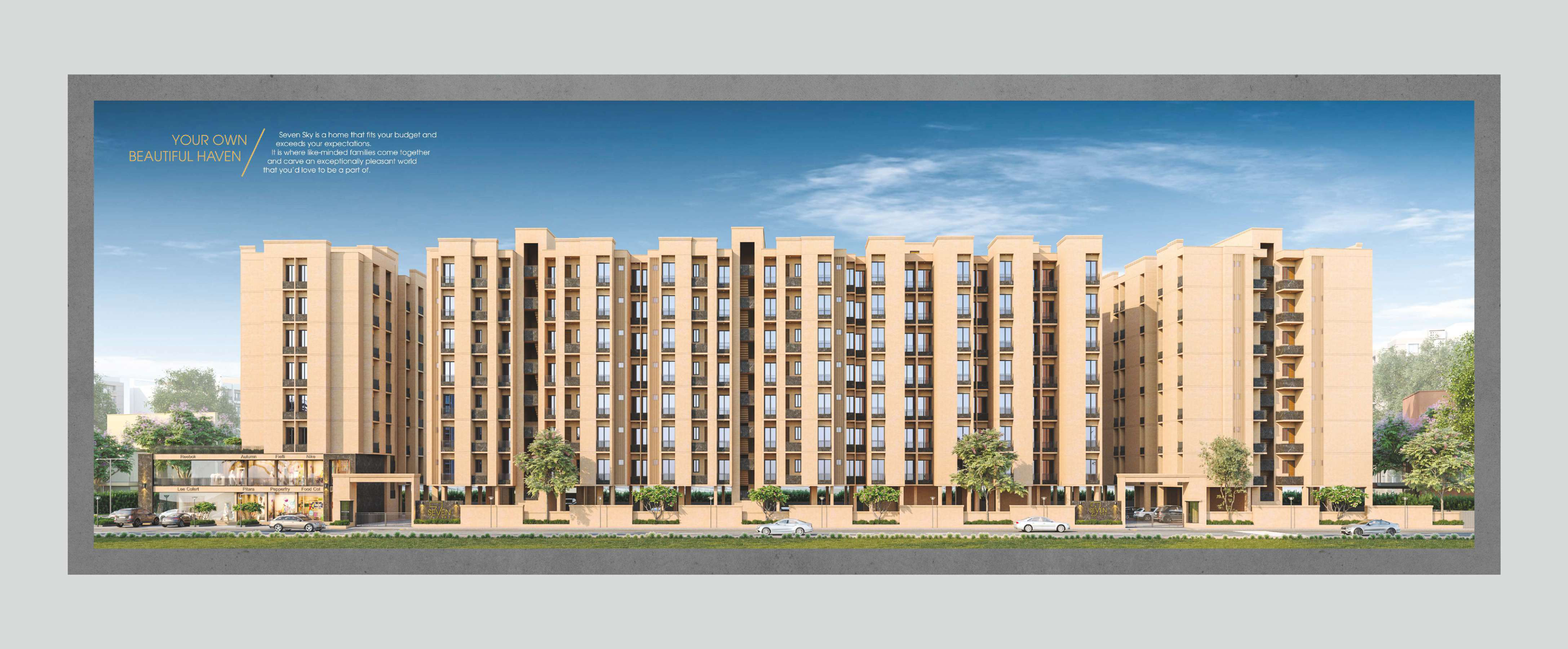 Seven Sky building elevation – 7 towers Manjalpur Vadodara