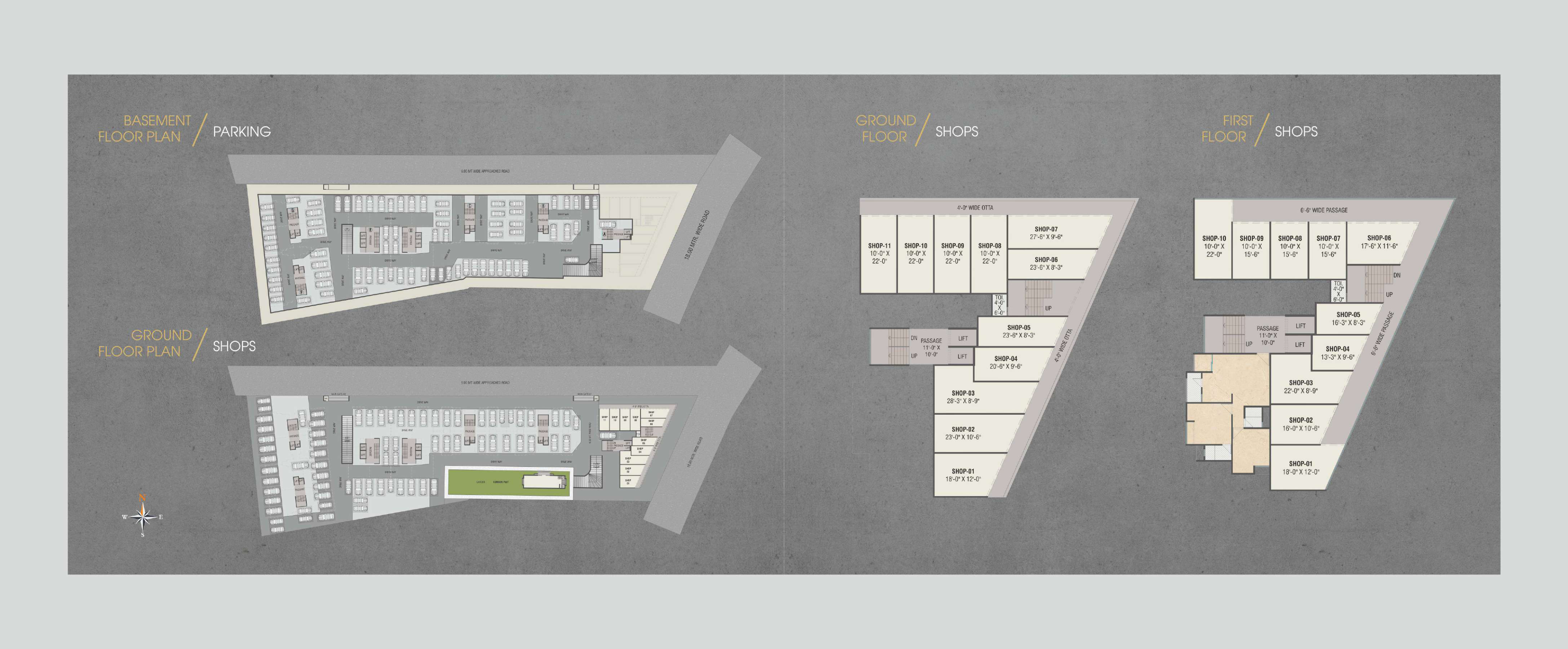 Seven Sky ground and first floor shop plans